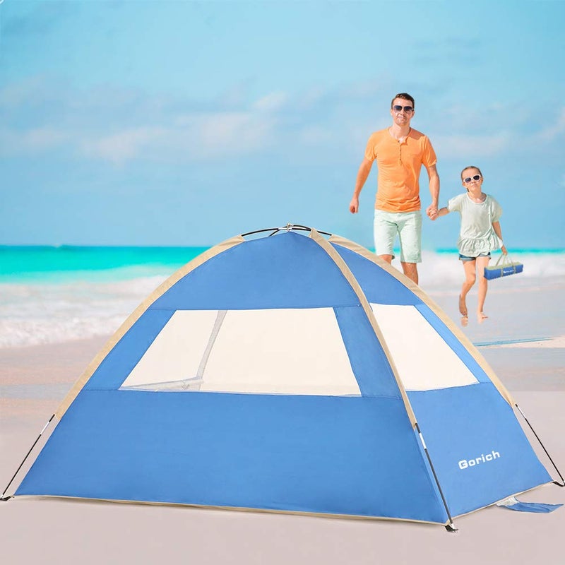 Gorich Beach Tent, Shade Tent for 3 Person with UPF 50+ UV Protection, Portable Sun Shelter Canopy, Lightweight & Easy Setup Cabana Sapphire Blue - Image 5